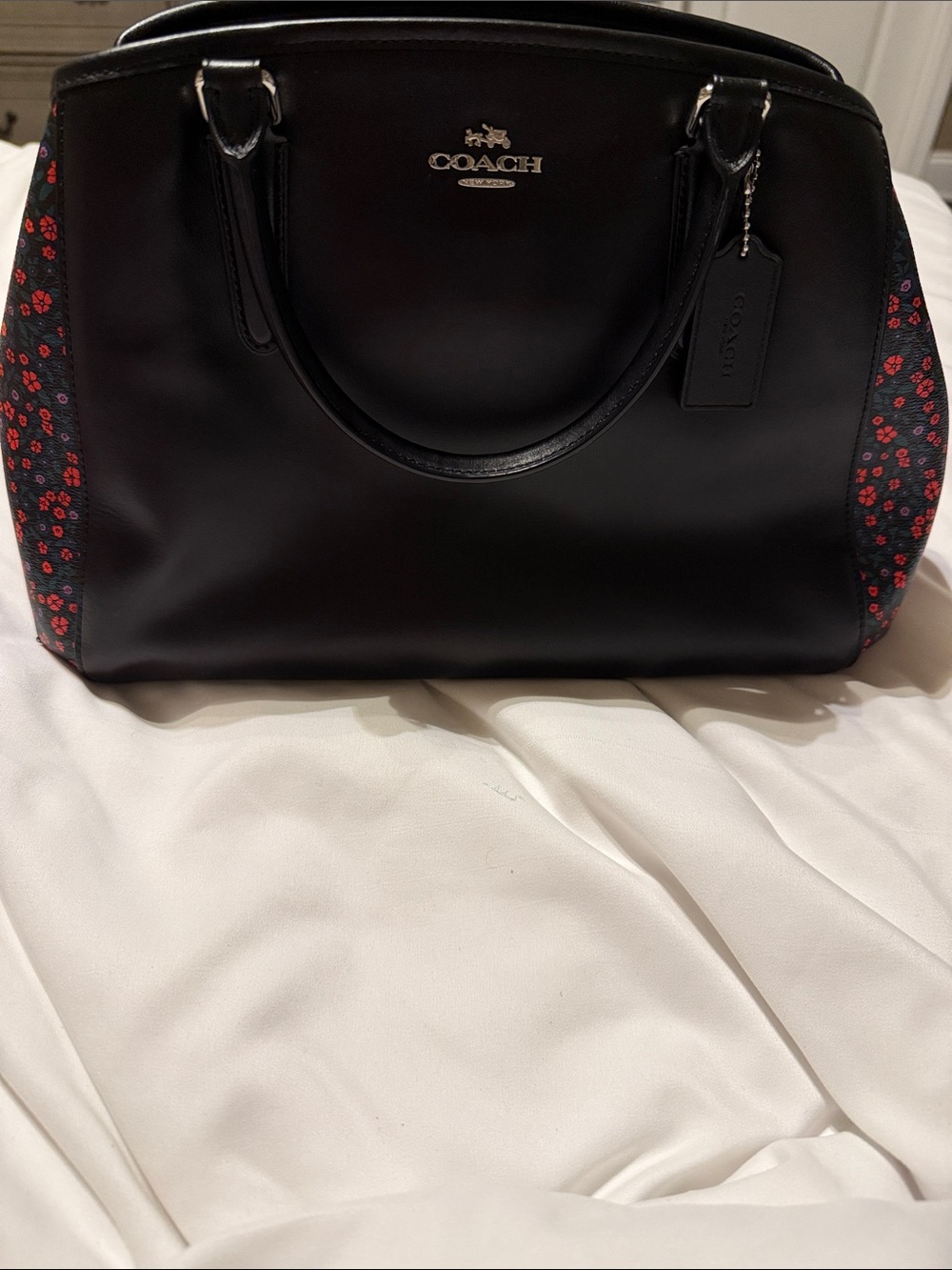 Coach Small Margot Carryall Ranch Floral Black F59442 Satchel